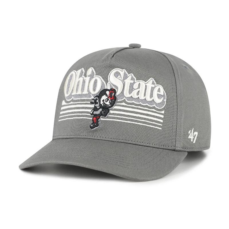 Casquette ajustable pour homme « 47 Gray Ohio State Buckeyes Script Fade Hitch »