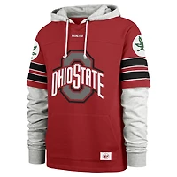 Men's '47 Scarlet Ohio State Buckeyes Big & Tall Blitz Lacer Pullover Hoodie