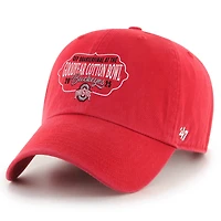 Casquette ajustable pour homme « 47 Scarlet Ohio State Buckeyes » (College Football Playoff 2025 Cotton Bowl Clean Up)