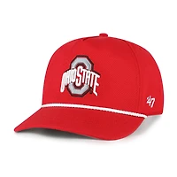 Casquette ajustable à nœud en corde Scarlet Ohio State Buckeyes '47 pour homme