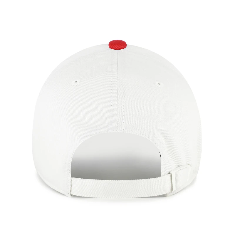 Men's '47 White/Scarlet Ohio State Buckeyes Contemporary Basics Two Tone Clean Up Adjustable Hat