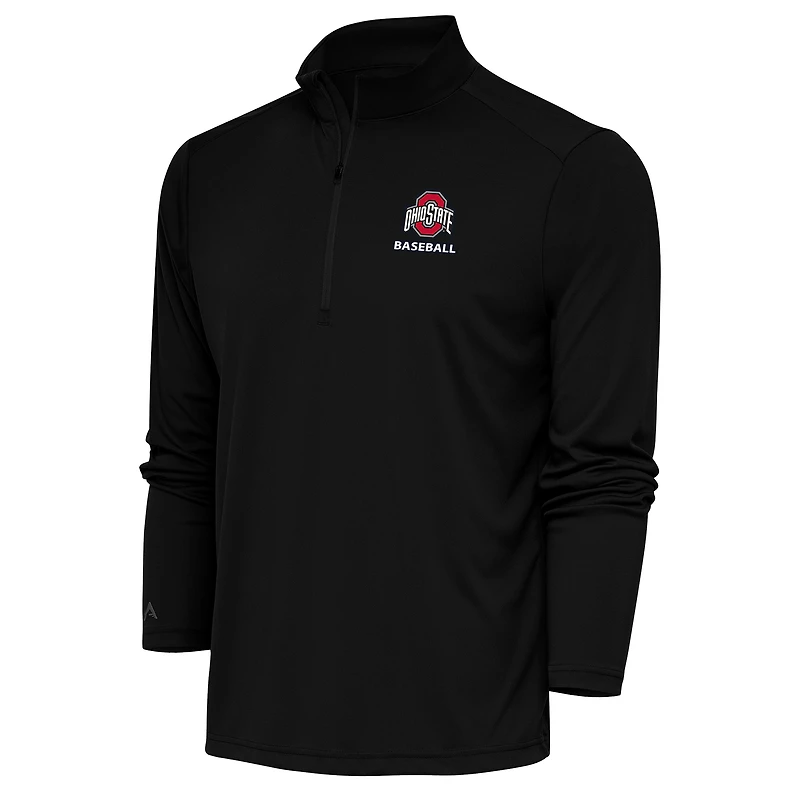 Pull-over noir à fermeture éclair quart de tour pour homme, hommage aux Buckeyes l'Ohio State, Antigua