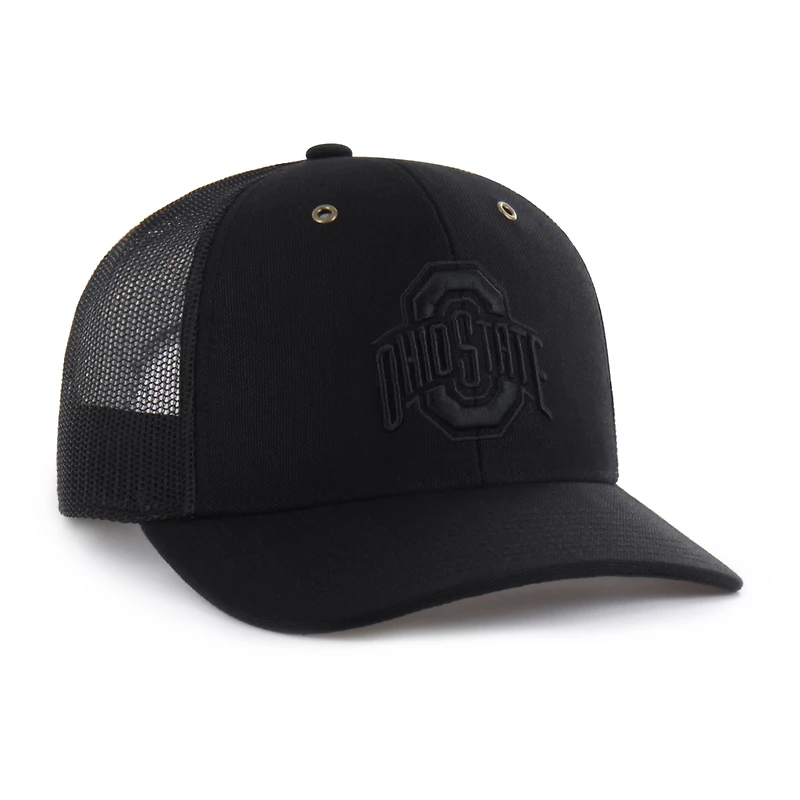 Casquette trucker Carhartt x '47 noire pour homme, modèle ajustable Ohio State Buckeyes