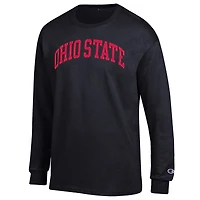 T-shirt à manches longues noir Champion pour homme, motif arche basique des Buckeyes de l'Ohio State