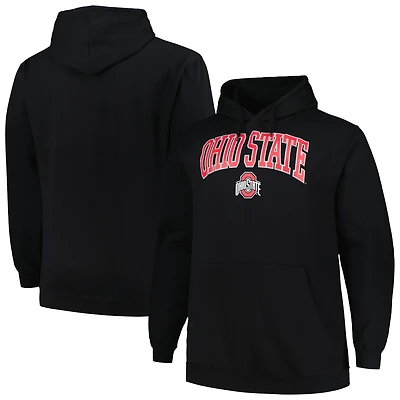 Men's Champion Scarlet Ohio State Buckeyes Big & Tall Arch Over Logo Powerblend Pullover Hoodie