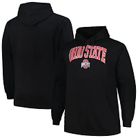 Men's Champion Scarlet Ohio State Buckeyes Big & Tall Arch Over Logo Powerblend Pullover Hoodie