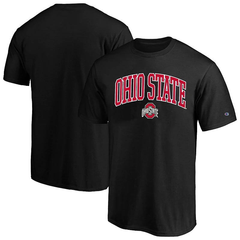 T-shirt homme Champion Heather Gray Ohio State Buckeyes Grandes Tailles avec logo Arch Over