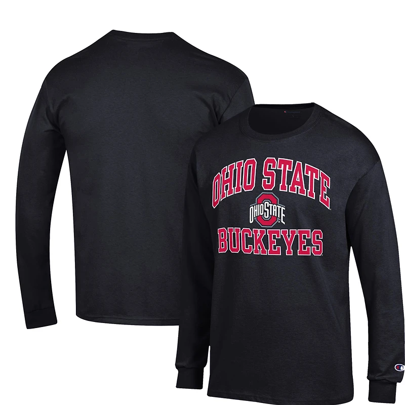 T-shirt à manches longues pour homme Champion Ohio State Buckeyes High Motor noir