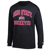 T-shirt à manches longues pour homme Champion Ohio State Buckeyes High Motor noir