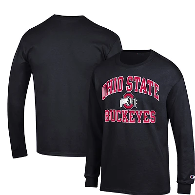 T-shirt à manches longues pour homme Champion Ohio State Buckeyes High Motor noir