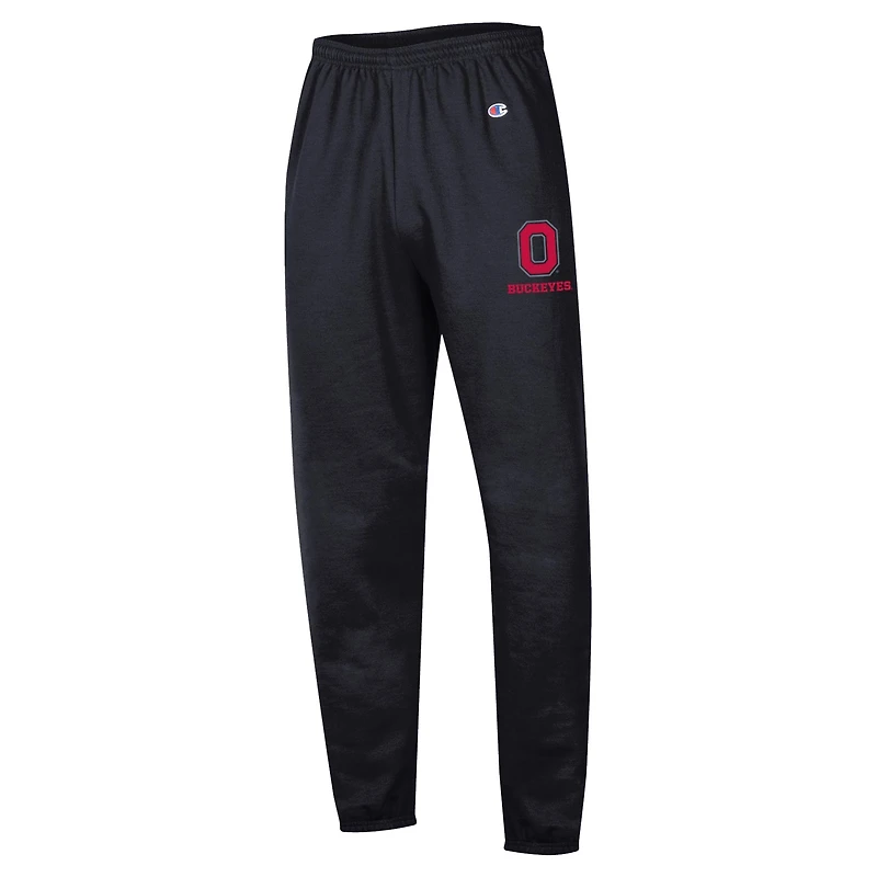 Men's Champion  Black Ohio State Buckeyes Powerblend Banded Fleece Sweatpants
