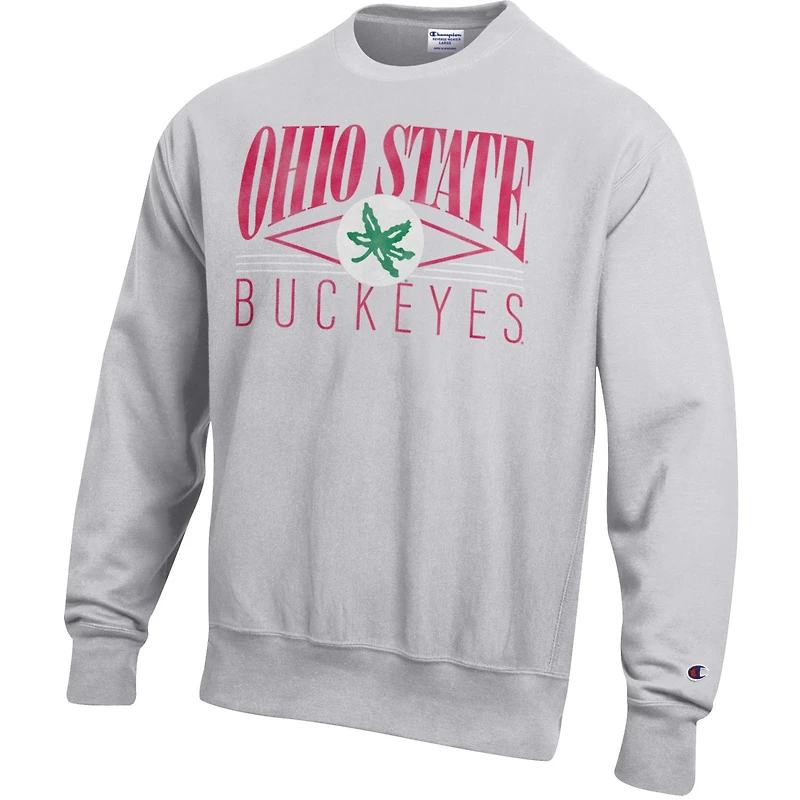 Men's Champion Gray Ohio State Buckeyes Reverse Weave Fleece Sweatshirt