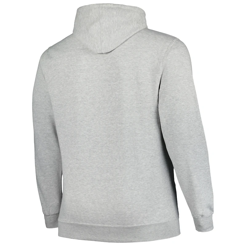 Men's Champion Heather Gray Ohio State Buckeyes Big & Tall Arch Over Logo Powerblend Pullover Hoodie