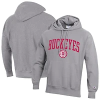 Men's Champion  Heather Gray Ohio State Buckeyes Established Reverse Weave Hoodie