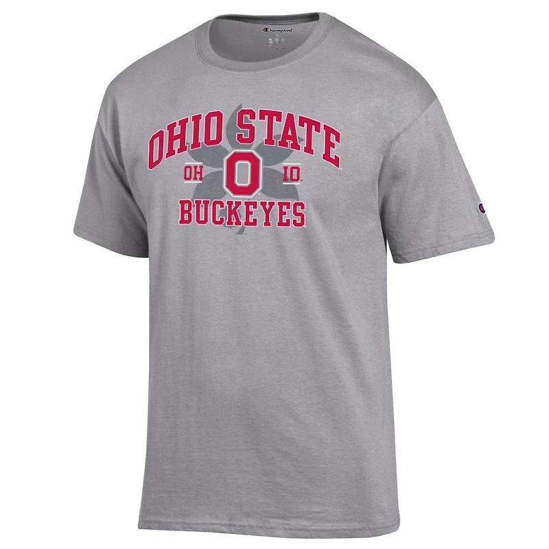 T-shirt universitaire Champion Heather Gray Ohio State Buckeyes pour hommes
