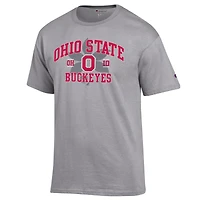 T-shirt universitaire Champion Heather Gray Ohio State Buckeyes pour hommes