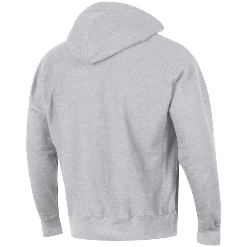 Men's Champion Heathered Gray Ohio State Buckeyes Vault Logo Reverse Weave Pullover Hoodie
