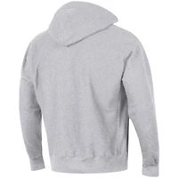 Men's Champion Heathered Gray Ohio State Buckeyes Vault Logo Reverse Weave Pullover Hoodie