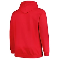 Men's Champion Scarlet Ohio State Buckeyes Big & Tall Arch Over Logo Powerblend Pullover Hoodie
