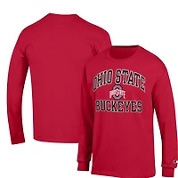 Champion Scarlet Ohio State Buckeyes High Motor T-shirt à manches longues pour homme