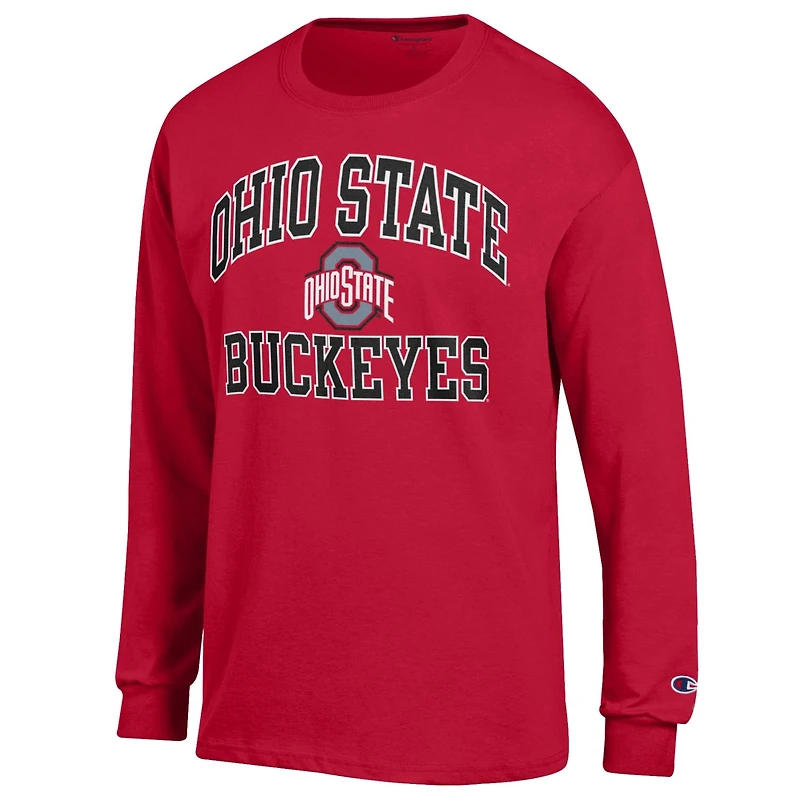 Champion Scarlet Ohio State Buckeyes High Motor T-shirt à manches longues pour homme