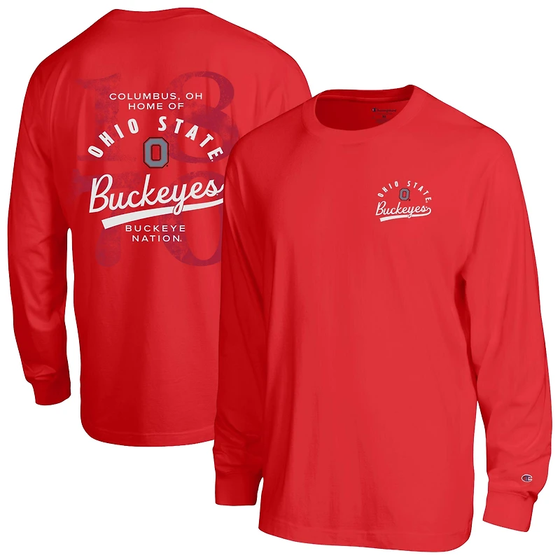 Men's Champion  Scarlet Ohio State Buckeyes Laminated All-Star Long Sleeve T-Shirt