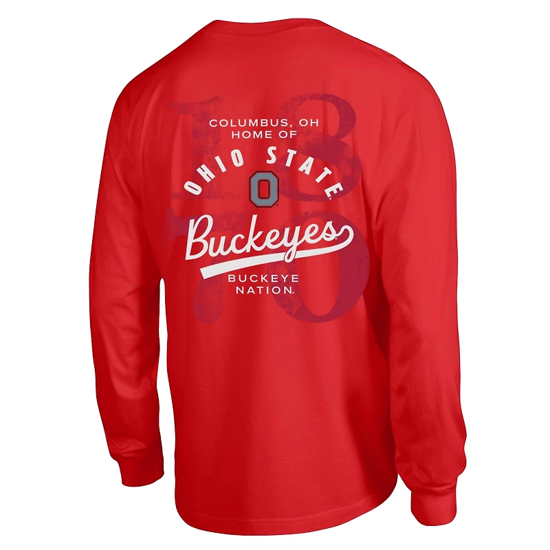 Men's Champion  Scarlet Ohio State Buckeyes Laminated All-Star Long Sleeve T-Shirt