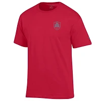 Men's Champion Scarlet Ohio State Buckeyes Our Honor Defend Shield T-Shirt