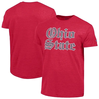 Men's Champion  Scarlet Ohio State Buckeyes Vintage Triumph Tri-Blend T-Shirt