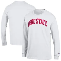 T-shirt à manches longues blanc Champion Ohio State Buckeyes Basic Arch pour homme
