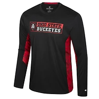 T-shirt à manches longues pour homme Colosseum Black Ohio State Buckeyes Big & Tall On Honor