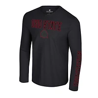 T-shirt à manches longues 2 coups Colosseum Black Ohio State Buckeyes Color Pop Active Blend pour hommes