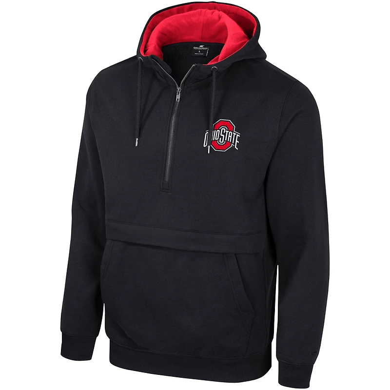 Sweat à capuche demi-zip Colosseum noir Ohio State Buckeyes pour hommes