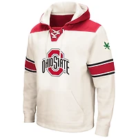 Men's Colosseum Cream Ohio State Buckeyes Lace-Up 2.0 Pullover Hoodie