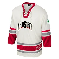 Maillot de hockey tendance pour homme Colosseum Cream Ohio State Buckeyes Puck Proud