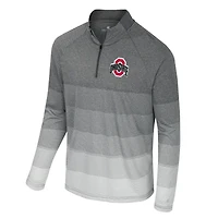 Coupe-vent à glissière quart de tour en maille rayée IA pour homme Colosseum Grey Ohio State Buckeyes