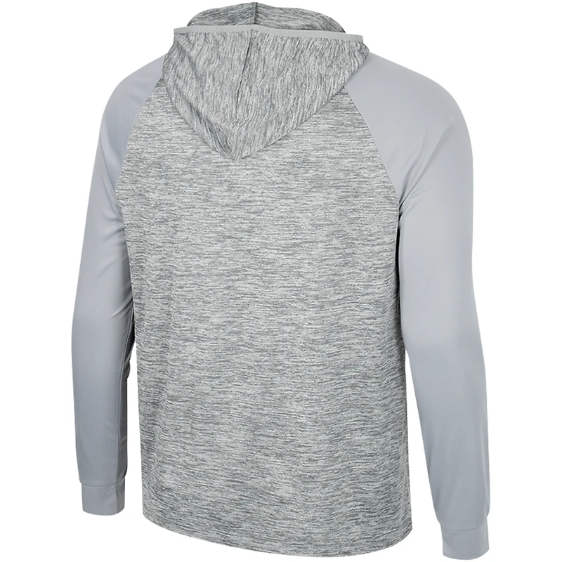 Men's Colosseum Gray Ohio State Buckeyes Cybernetic Raglan Quarter-Zip Hooded Top