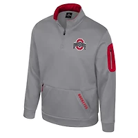 Men's Colosseum Gray Ohio State Buckeyes Mainframe Quarter-Zip Fleece Jacket