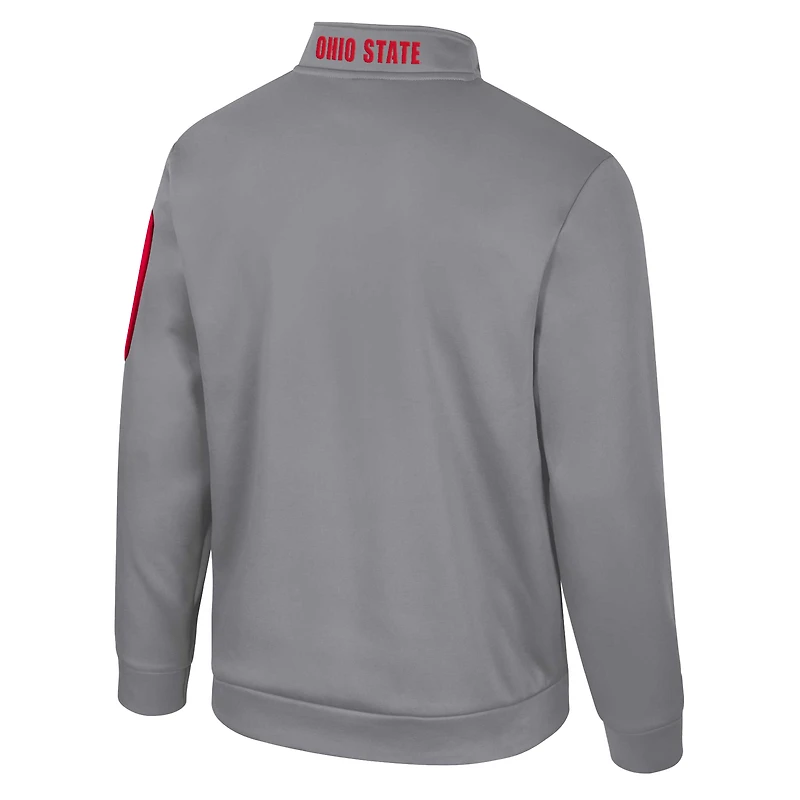 Men's Colosseum Gray Ohio State Buckeyes Mainframe Quarter-Zip Fleece Jacket