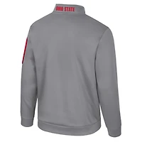 Men's Colosseum Gray Ohio State Buckeyes Mainframe Quarter-Zip Fleece Jacket