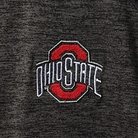 Men's Colosseum Heathered Black Ohio State Buckeyes Big & Tall Down Swing Polo