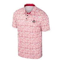 Polo colosseum écarlate/blanc pour homme Ohio State Buckeyes Big & Tall Allover