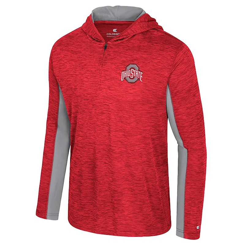 Men's Colosseum Scarlet Ohio State Buckeyes Always Sunny Quarter-Zip Hoodie