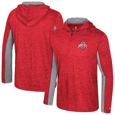 Sweat à capuche zippé quart de tour Colosseum Scarlet Ohio State Buckeyes Always Sunny pour homme