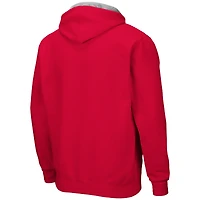 Men's Colosseum Scarlet Ohio State Buckeyes Arch & Logo 3.0 Full-Zip Hoodie