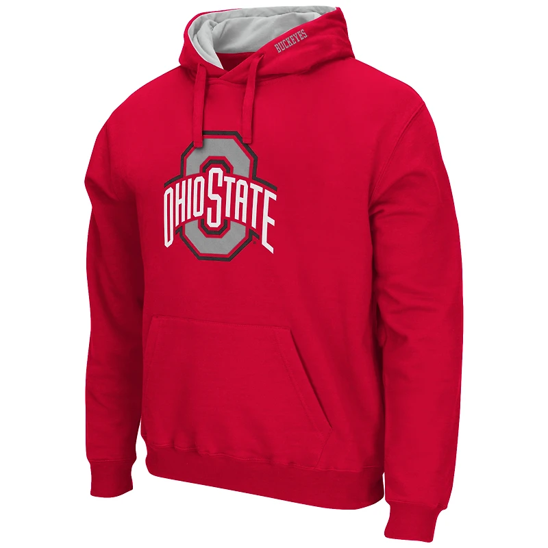 Men's Colosseum Scarlet Ohio State Buckeyes Arch & Logo 3.0 Pullover Hoodie