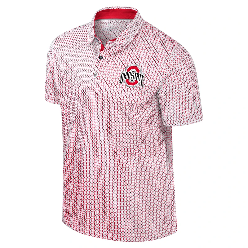 Men's Colosseum Scarlet Ohio State Buckeyes Big & Tall Marty Rival Polo