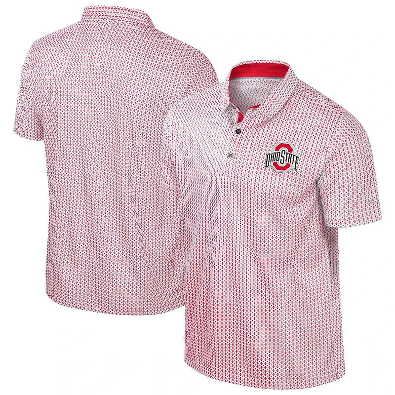 Men's Colosseum Scarlet Ohio State Buckeyes Big & Tall Marty Rival Polo