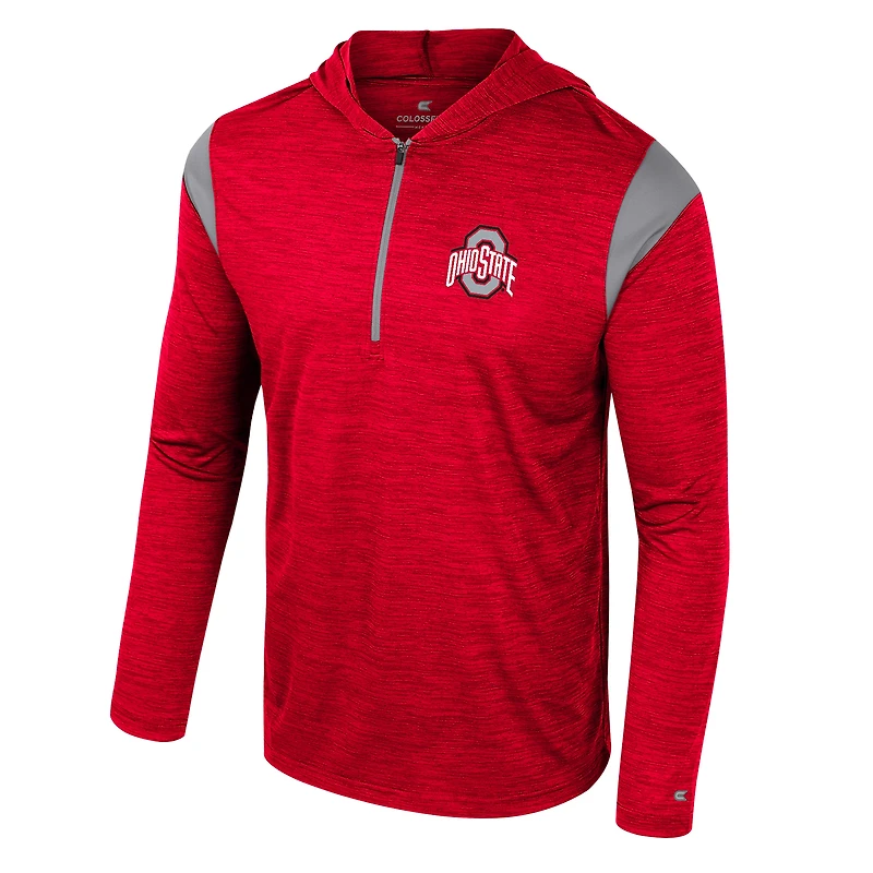 Men's Colosseum Scarlet Ohio State Buckeyes Dozer Half-Zip Windshirt