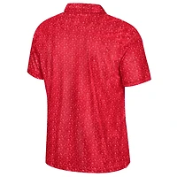 Men's Colosseum  Scarlet Ohio State Buckeyes Football Print Polo